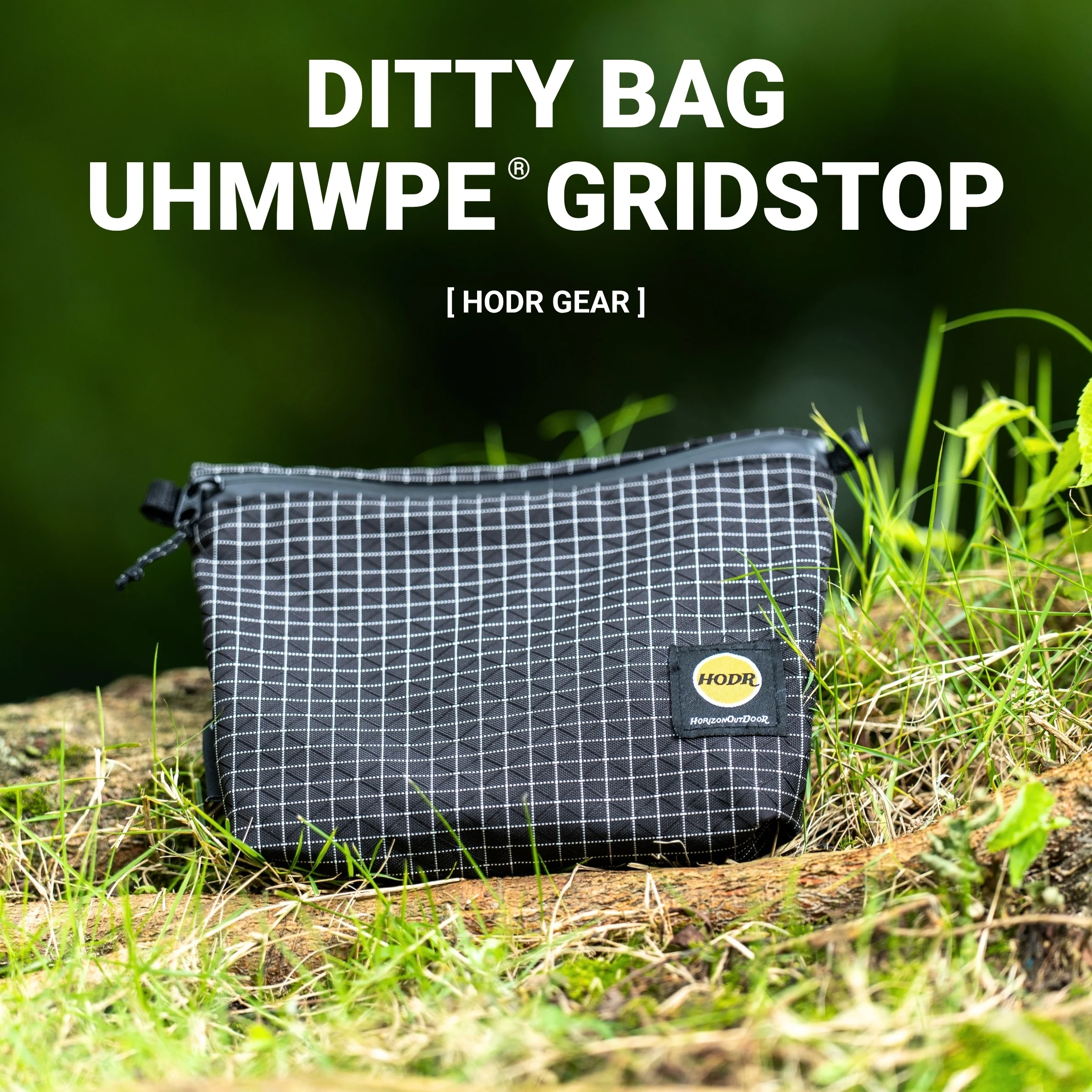【HODRGEAR】Ditty Bag Self Standing Ultralight 210D Gripstop UHMWPE Storage Pouch Travel Organizer for First Aid Passport Wallet