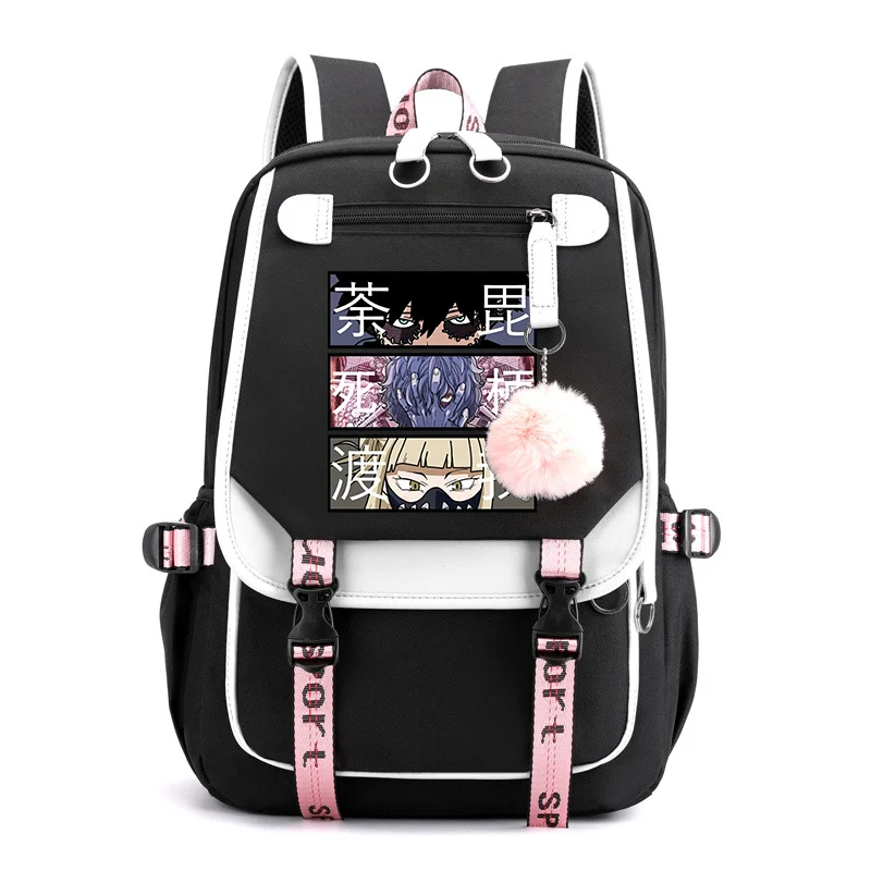 Quente anime harajuku padrão mochila legal rua usb mochila nova moda de alta qualidade zíper mochilas anime