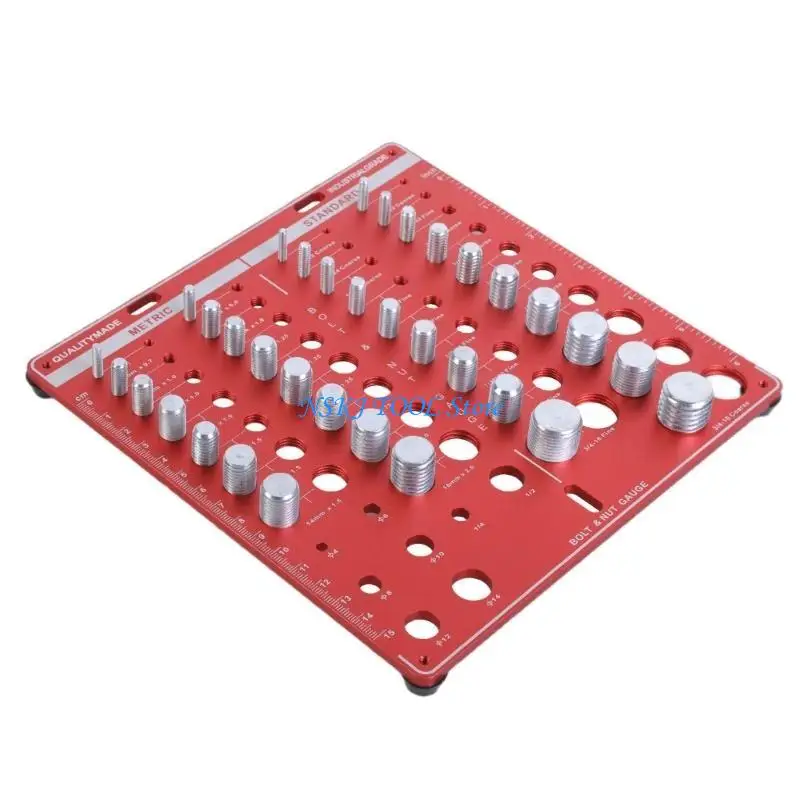 

L8RC Bolt Identifier Board 34 Hole Layout in Eye Catching Red for Office Organization