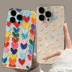 Clear Oil Painting Love Heart Case for Huawei Honor 90 Lite X9A 5G X7B X8B X9B Y9 Prime 2019 Nova 3i 5T 7 9 SE P40 Lite P30 Pro