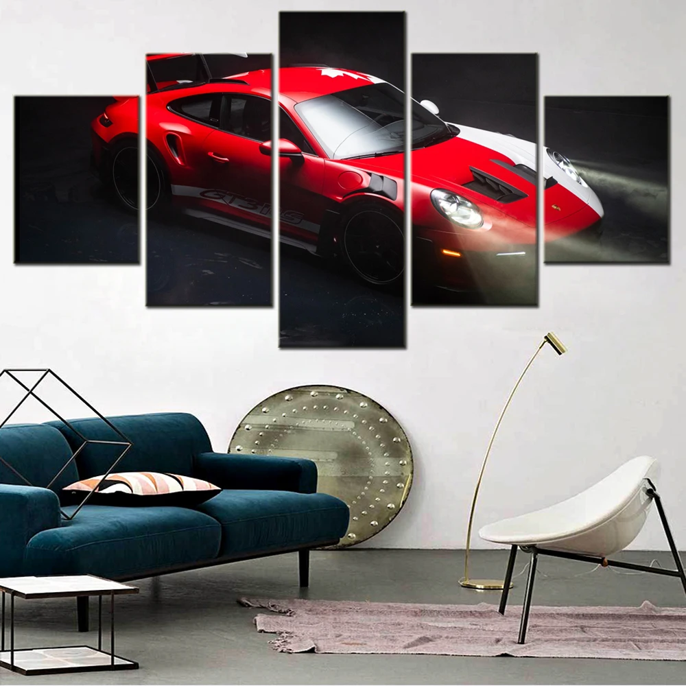 

5 Pieces Canavas Wall Arts Poster Painting Cars 911 GT3 RS PEC Toronto Special Edition Wallpaper Home Decor Picture Printing