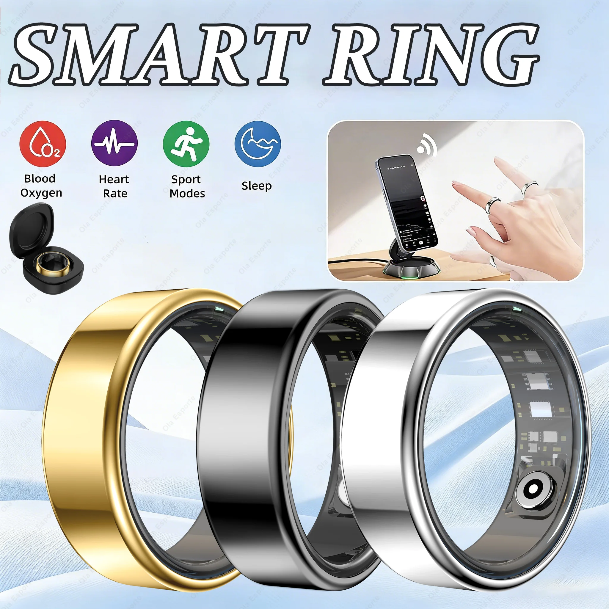 

Смарт-кольцо для мужчин и женщин, мониторинг здоровья, пульс, кислород в крови, монитор сна, фитнес, спортивное отслеживание, кольца для подсчета шагов, Smartring