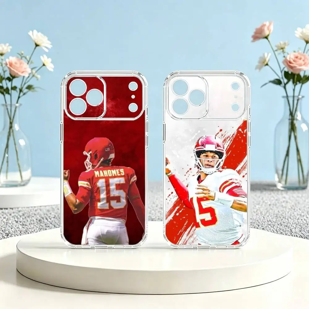 American Football Patrick Mahomes-S  Phone Case For iPhone 17 16 15 14 13 12 11 Mini Pro Max Plus Transparent Cove Gift