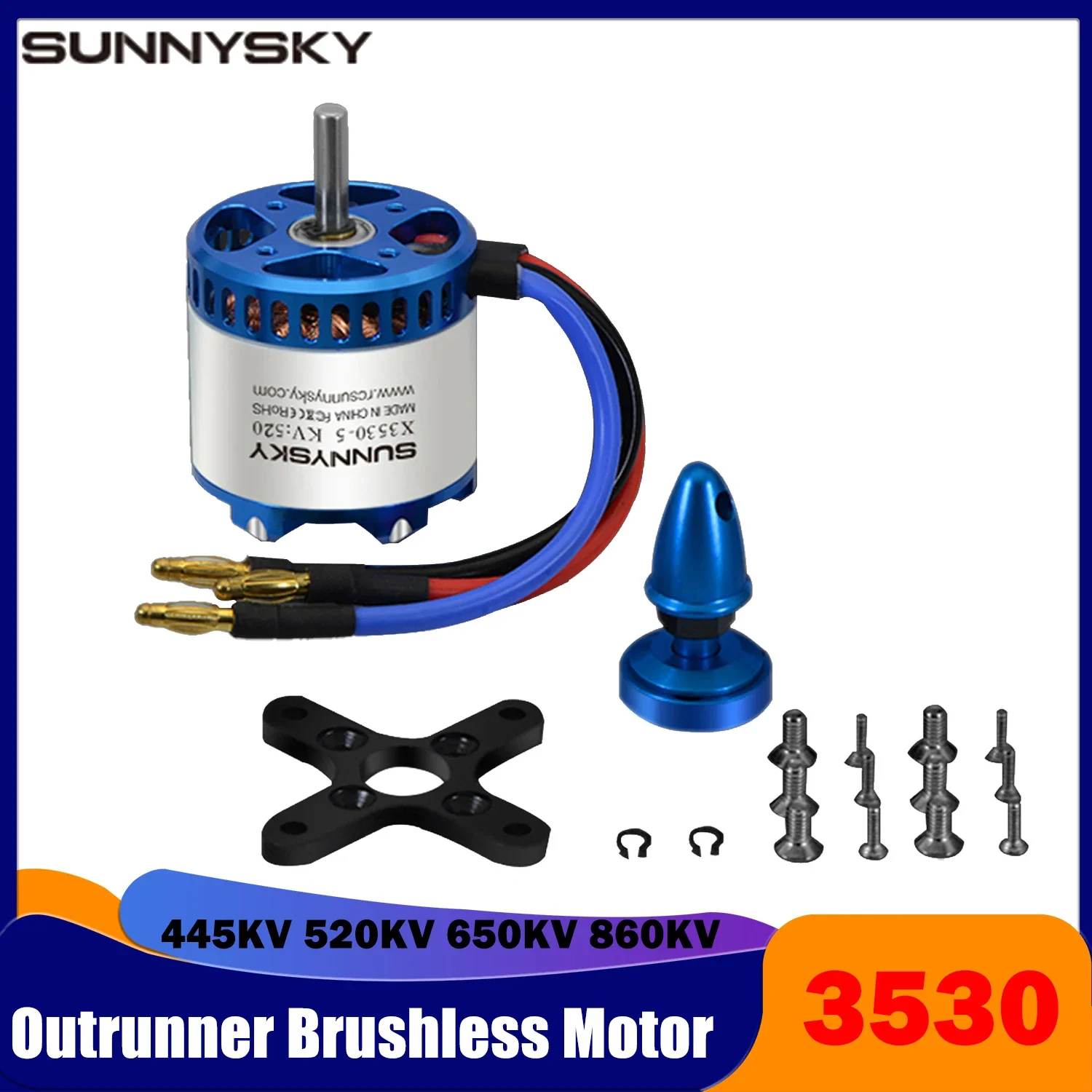 SUNNYSKY X3530-Ⅲ 3530 445KV 520KV 650KV 860KV Fixed-wing Motor Outrunner Brushless Third Generation for RC Plane Drone Macroaxis