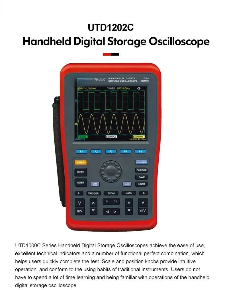 Mini Handheld Storage Oscilloscope 200MHz 2 Channel Voltage Current Digital multimeter with oscilloscope Hot sales