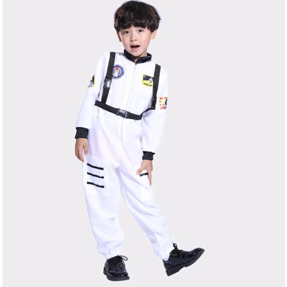 Men Astronaut Alien Spaceman Cosplay  Carnival Adult Women Pilots Outfits Halloween Costume Group Family Matching Clothes