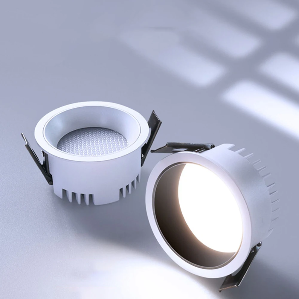 Embedded High-Efficiency anti Glare LED COB Tube Light 17W-30W Dimmable AC110V/220V Ceiling Light for Home Living Room, Shops