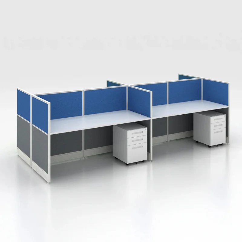 custom.Office Partition Workstation White Desk Call Center, 4/6 Seats Staff Office Workstation with Privacy Divider
