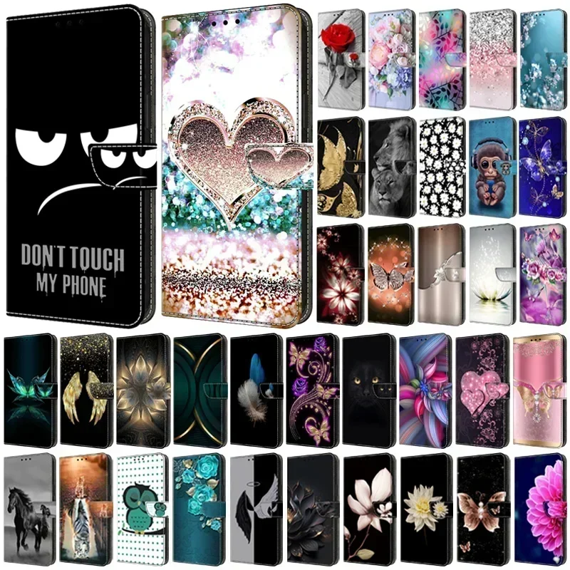 For Samsung A54 A14 A34 5G Case Printed Pattern Wallet Flip Book Cover for Samsung Galaxy A54 A34 A14 A24 A04S Phone Case Fundas