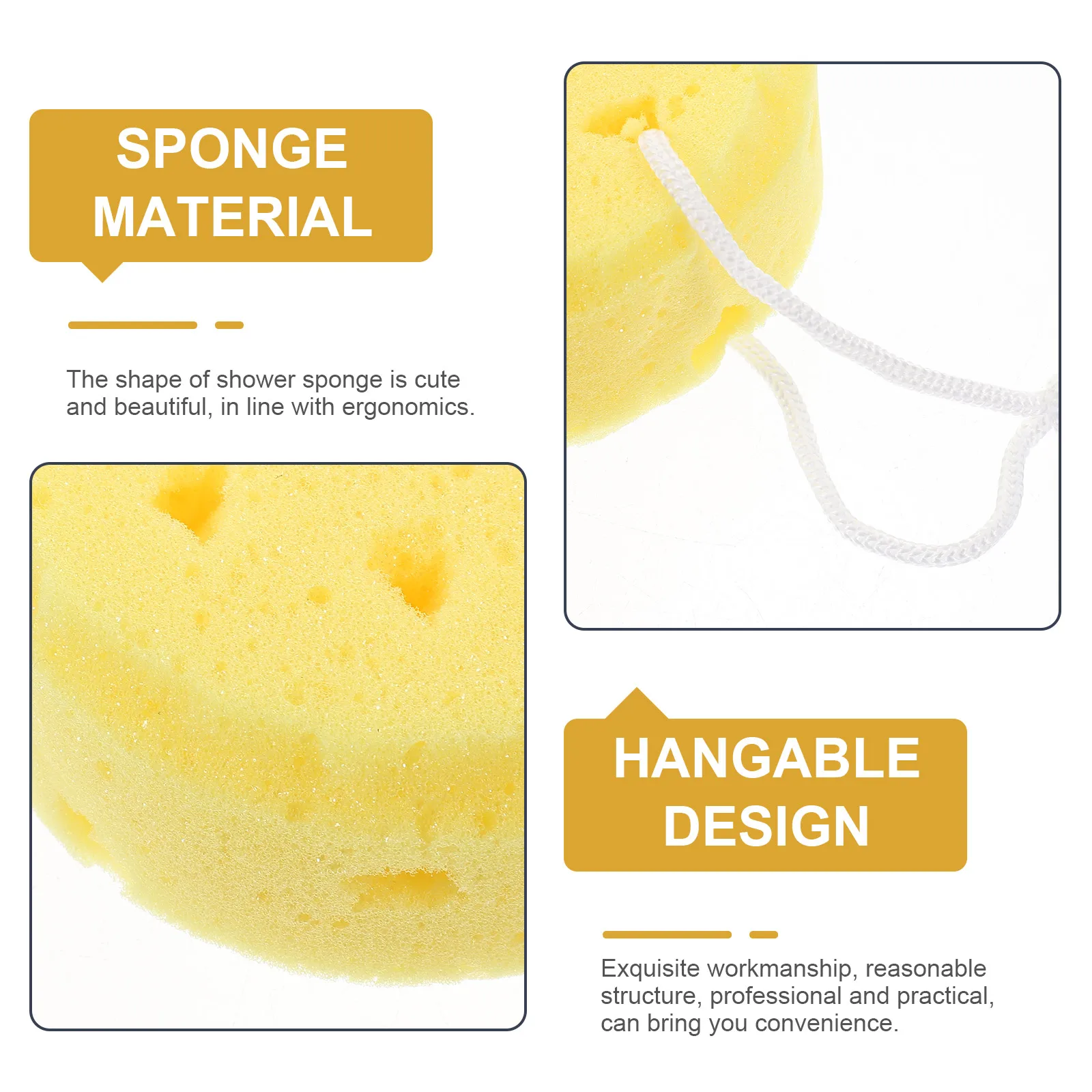 

4Pcs Shower Sponge Bath Loofah Durable Body Scrubber Dual Side for Quick Drying Hanging Shower Supplies Bath Sponge