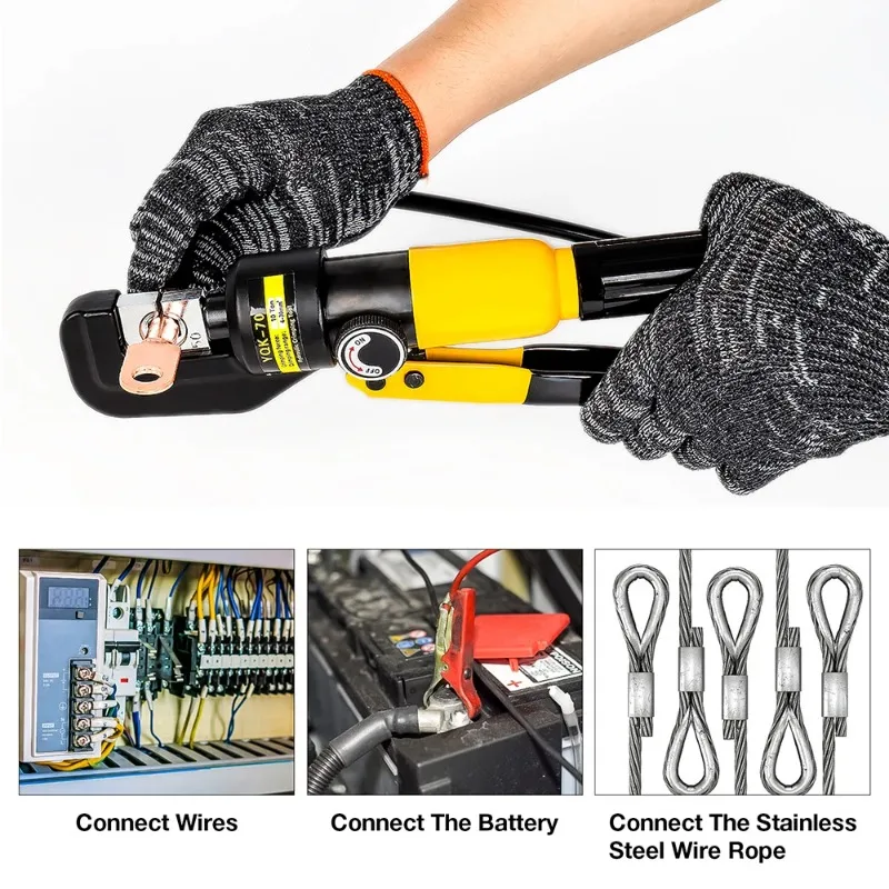 4,6,10,16,25,35,50,70mm² Hydraulic Clamp Home Hydraulic Crimping Tool, DIY Cable Wiring Crimping Plier, Cordless Hydraulic Press