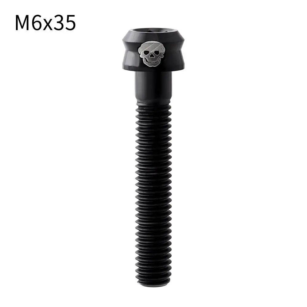 M6x30/35mm Bicycle Stem Top Cap Screw Titanium Alloy Ultra-light Bicycle Headset Top Cap Bolt Colorful Skull Head