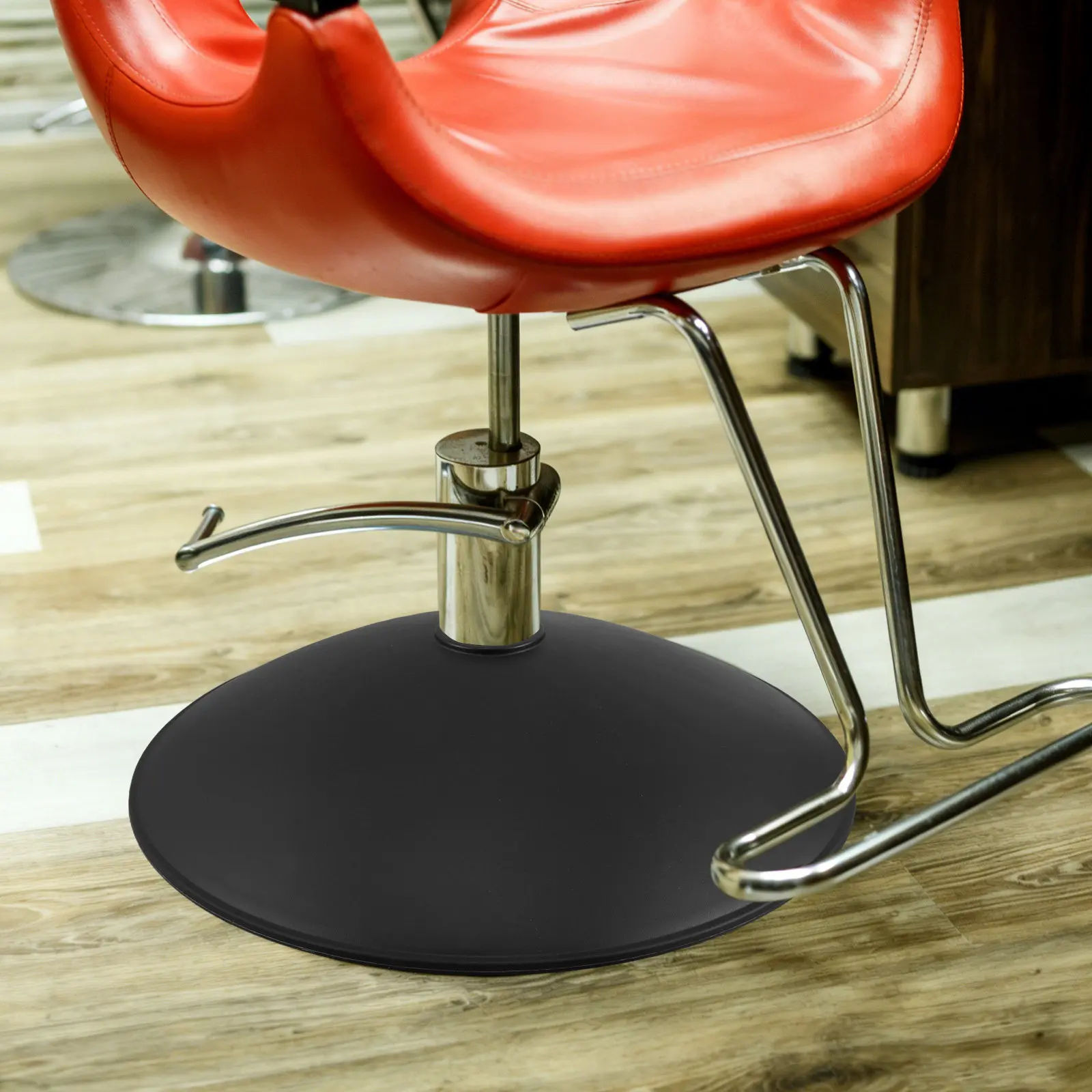Round Black Plastic Swivel Seat Base Replacement 40Cm Salon Barber Chair Bottom Plate Heavy Duty Barstool Parts Replacement
