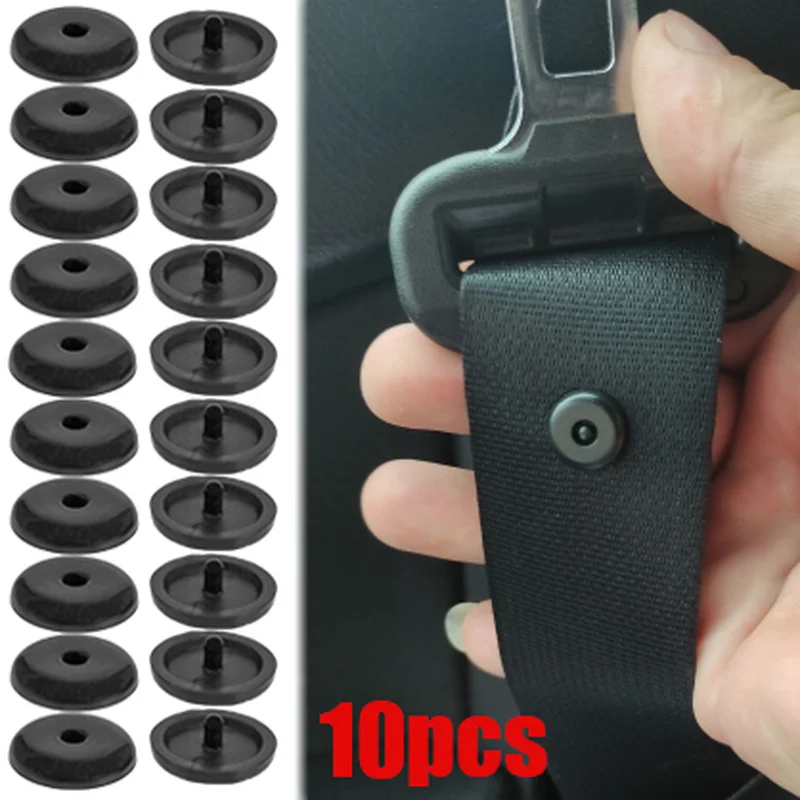 10 PCS Car Safety Seatbelt Stopper Buckle Automobile Seat Belt Spacing Limit Stop Plastic Anti-slip Buttons Retainer