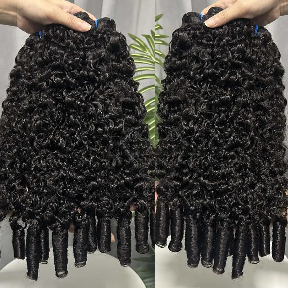 Indian Burmese Curly Bundle 30 40 Inch Water Wave Hair Bundles Unprocessed Virgin Remy Double Drawn Wavy Weave Hair Extensions