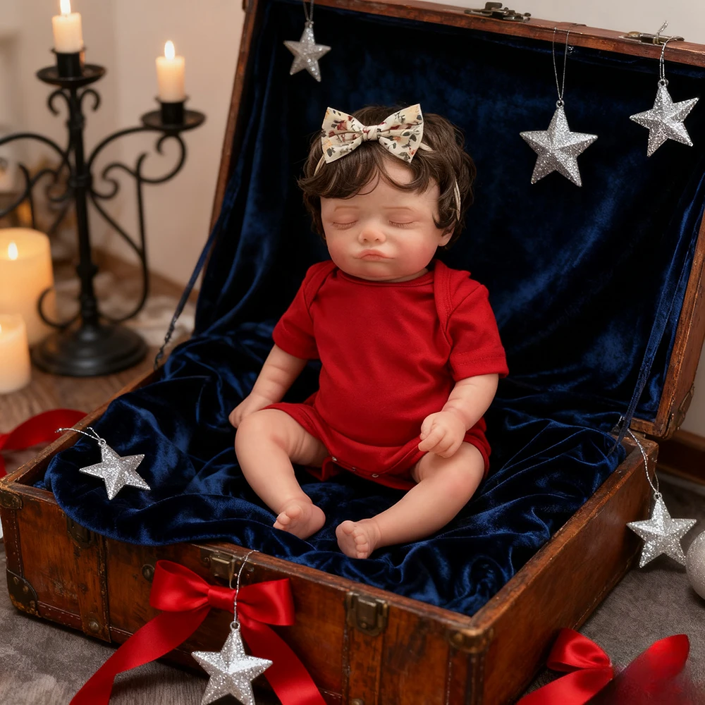 45CM Reborn Baby Doll Girl Rosalie with Touch Soft Lifelike Hand-Rooted Hair And 3D Skin Veins Lifelike Bebés Reborns