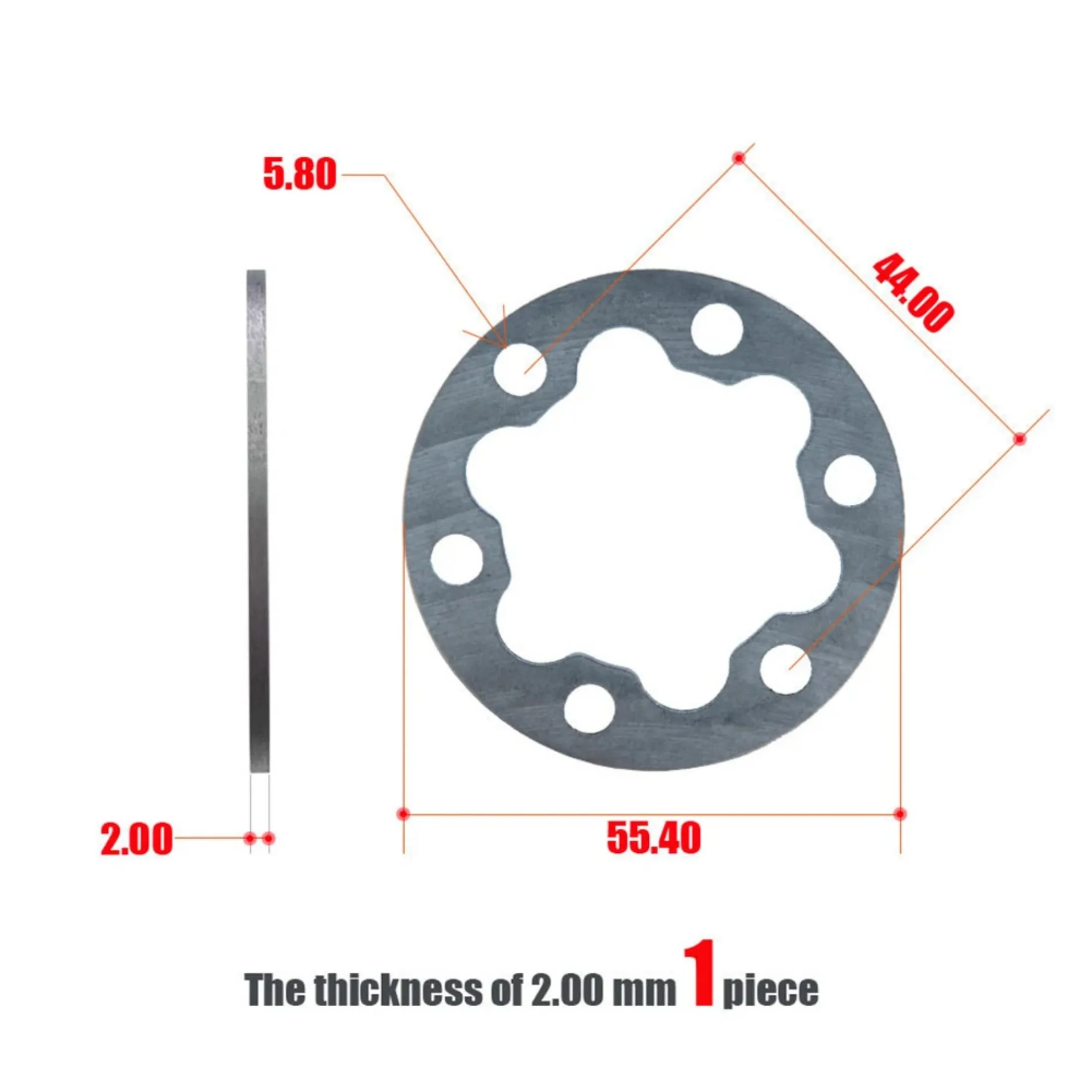 2/4/5mm E-Bike Electric Scooter Brake Pads Spacer Six Holes Disc Washer Wheel Aluminium Alloy E-Bike Scooter Brake Pads Spacer