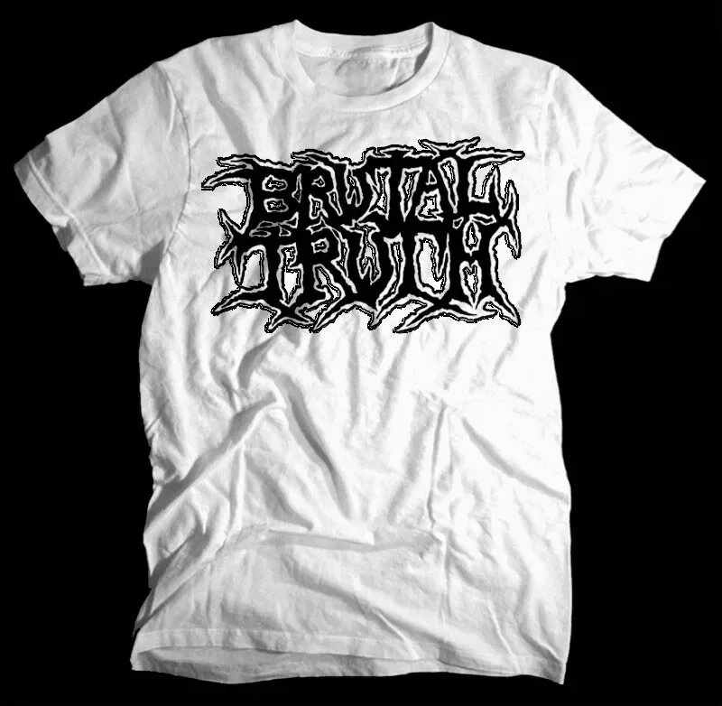 Brutal Truth LOGO T shirt WHITE band Size S To 4XL COTTON EE1156