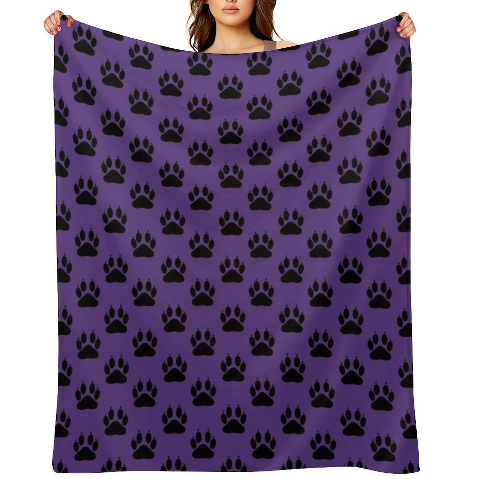 

PAWS: Purple Throw Blanket Sleeping Bag Plaid Soft Big Winter beds Blankets
