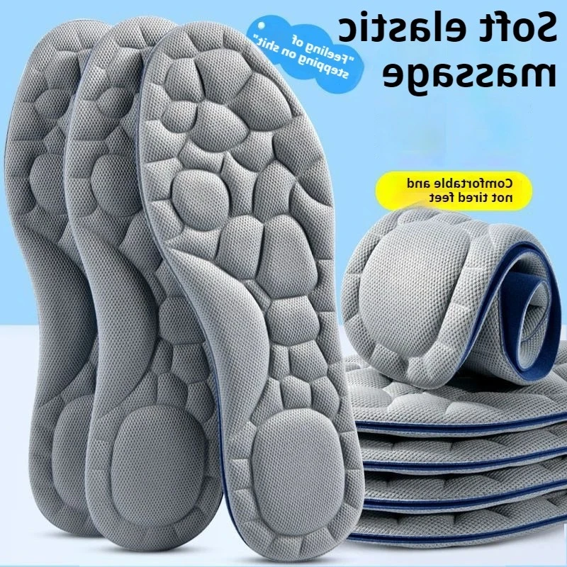 5D-Memory-Schaum-Einlegesohlen für Herren, Laufschuhe, Stoßdämpfung, orthopädisches Stützkissen zur Linderung von Plantarfasziitis