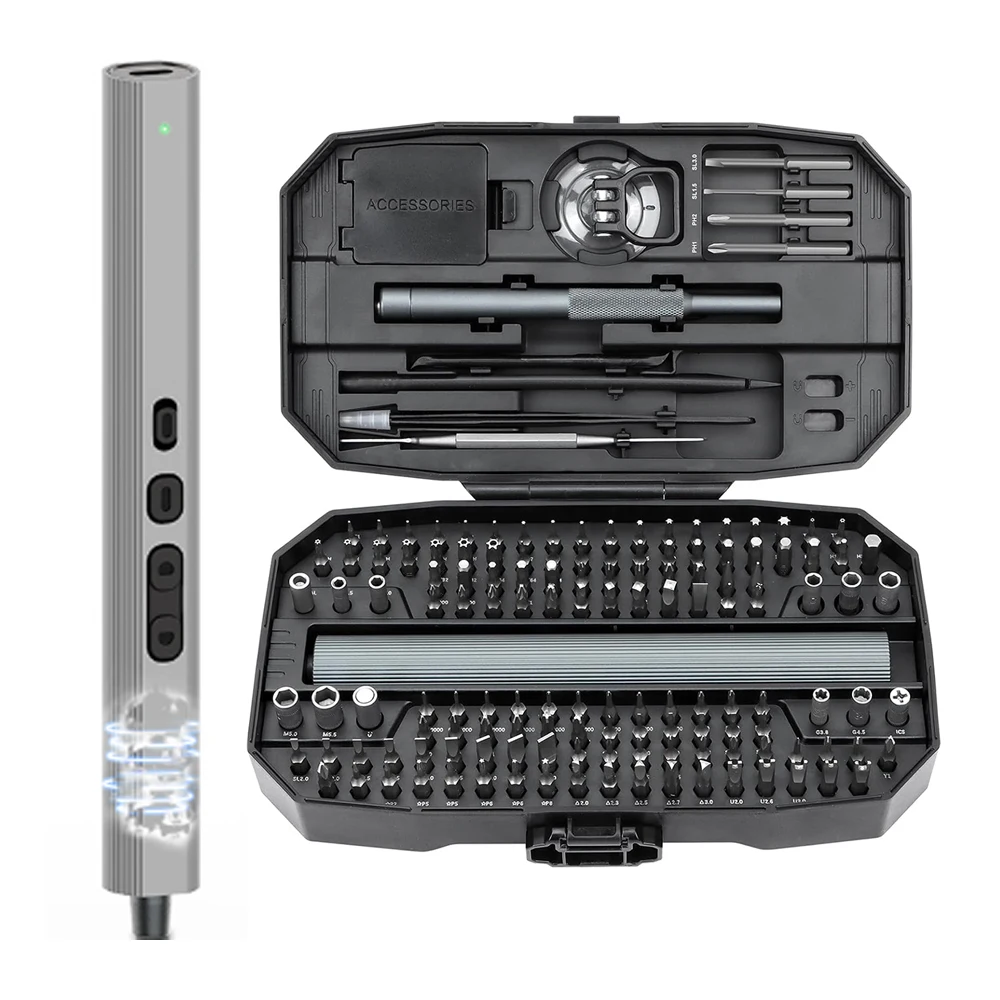 

153 in 1 Electric Screwdriver Set 5 Torque Settings Precision Power Tool Magnetic Screw Driver Bits for iPhone Glasses Watch PC