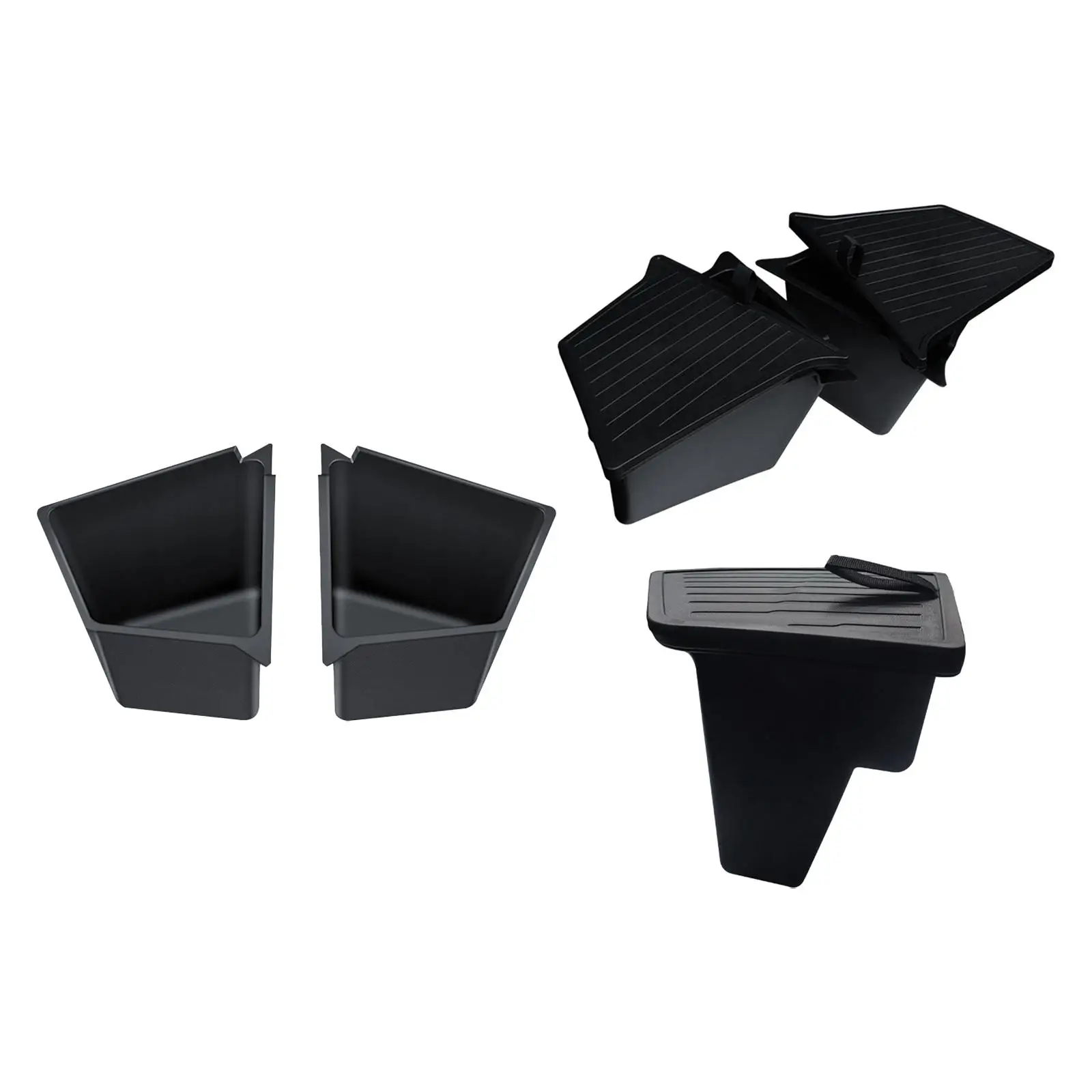 2x Rear Trunk Side Storage Spare Parts Accessory Tray Protector Packets Rear Cargo Trunk Side Storage Bin for Model Y