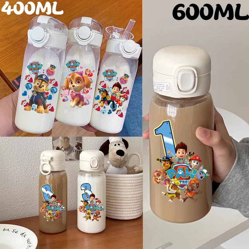 Щенячий патруль номер 1-9 аниме Райдер 400 мл/600 мл соломенная пластиковая бутылка для воды детская большая емкость прозрачная чашка для питьевой воды Щенячий патруль номер 1-9 аниме Райдер 400 мл/600 мл соломенная пластиковая бутылка для воды детская большая емкость прозрачная чашка для питьевой воды