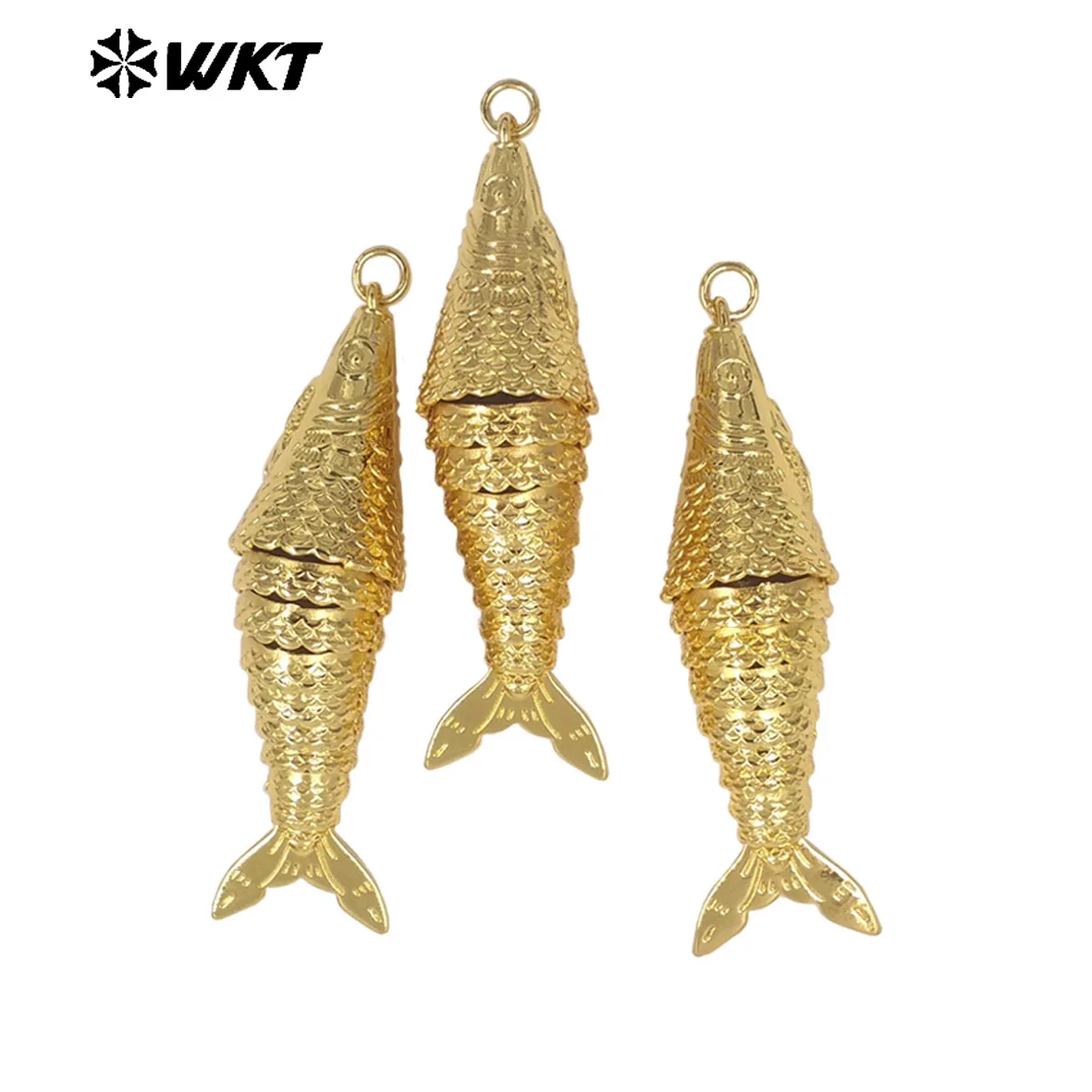 WT-MP332 Luxury And Exquisite Fish Shape Pendants Jewelry Findings With Fine Yellow Brass ACC Handmmade Crafts