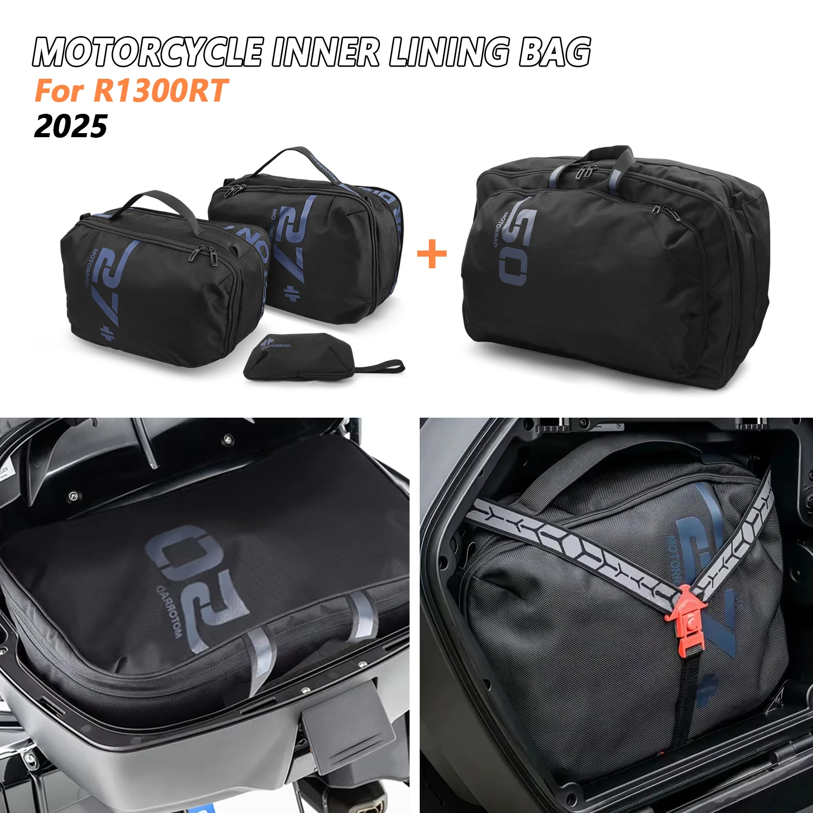 

Сумка-вкладыш для боковой коробки мотоцикла, боковая сумка для багажа, верхняя коробка, сумка для хранения багажа, водонепроницаемая сумка-вкладыш, подходит для BMW R1300RT 2025
