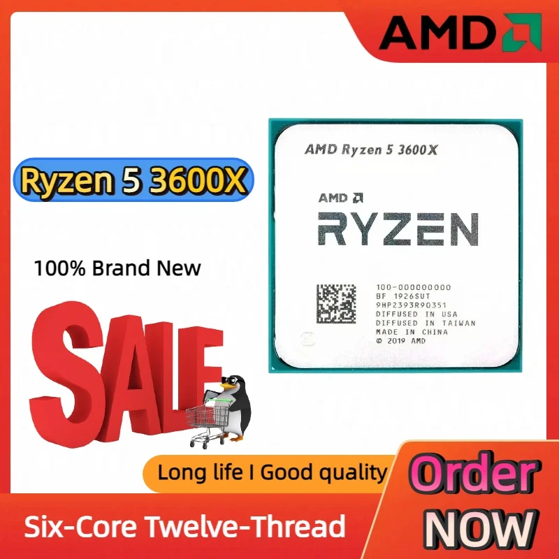 Processeur AMD Ryzen 5 3600X R5 3600X 3,8 GHz six cœurs, douze threads, 7 nm, 95 W, L3=32 Mo, socket AM4, 100% neuf
