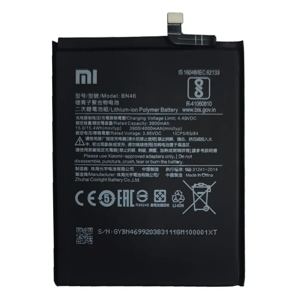 샤오미 레드미 하이 퀄리티 교체용 배터리, 2025 년 4000mAh, BN46, 샤오미 레드미 노트 8, 8T, 노트 8, 레드미 7