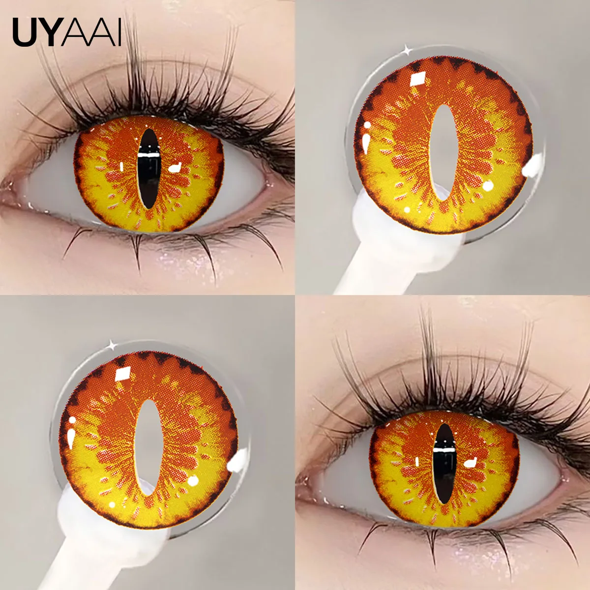 UYAAI 1 Paar farbige Kontaktlinsen für Anime-Cosplay für Augen, rote Linsen, weiße Linsen, Make-up, Schönheit, bunte Linsen – Detail 9
