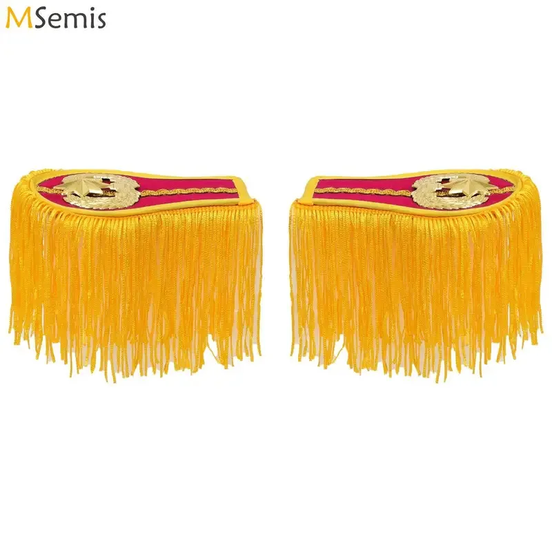 

Shoulder Pad Epaulettes Brooch Board Tassel Fringe Epaulets for Drum Horn Jackets Coats Military Overcoats Accessory Epaulett