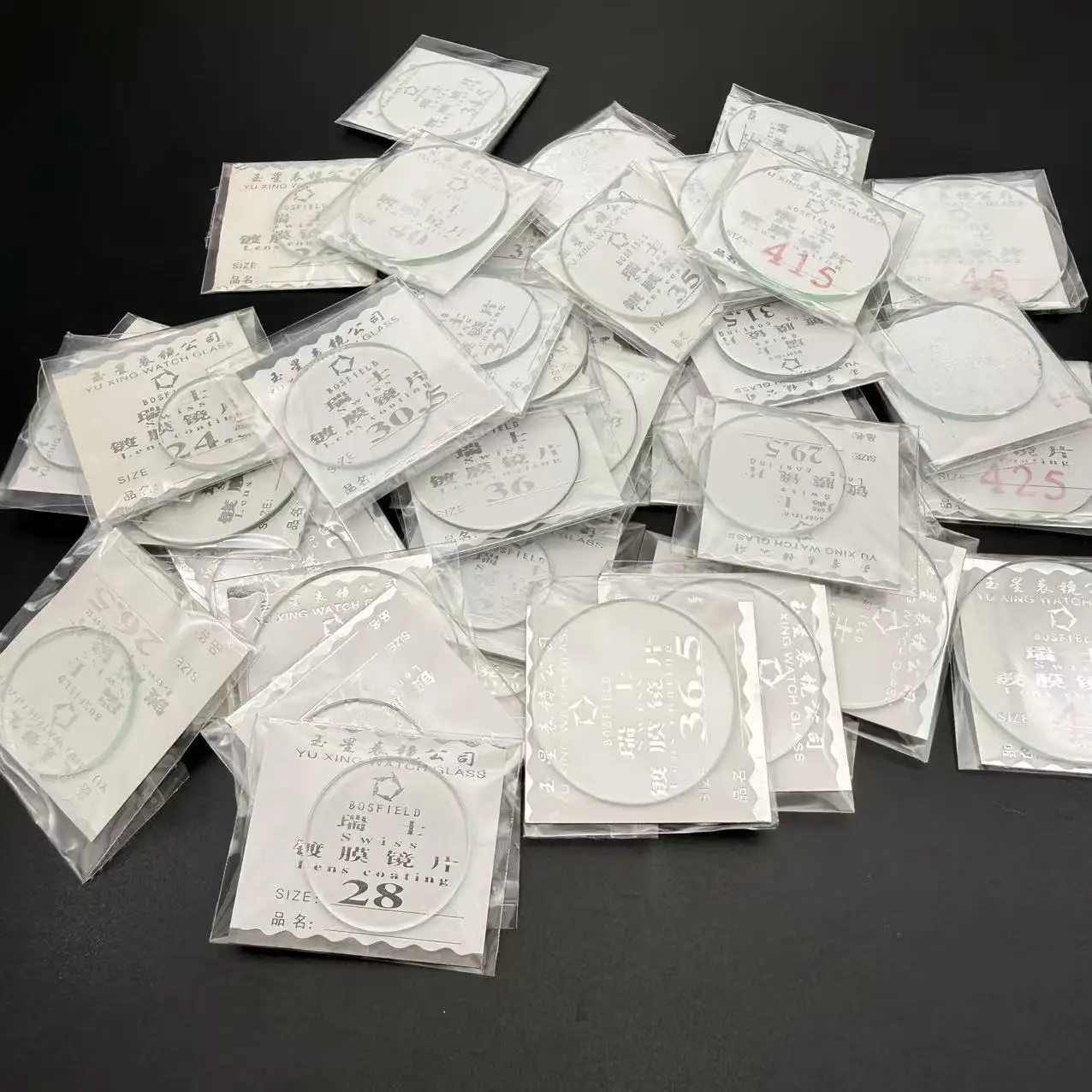 Lot de 43 verres ronds pour montre, épaisseur 2,0 mm, 24 mm-45 mm, lentille de remplacement pour smartwatch, verre plat, outil de réparation de montre
