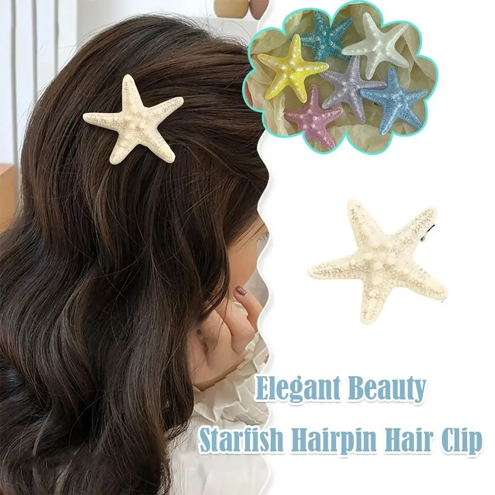 

Fashion Sweet Resin Starfish Hairpin Elegant Beauty Simulation Hair Clip Bangs Clip Girls Women