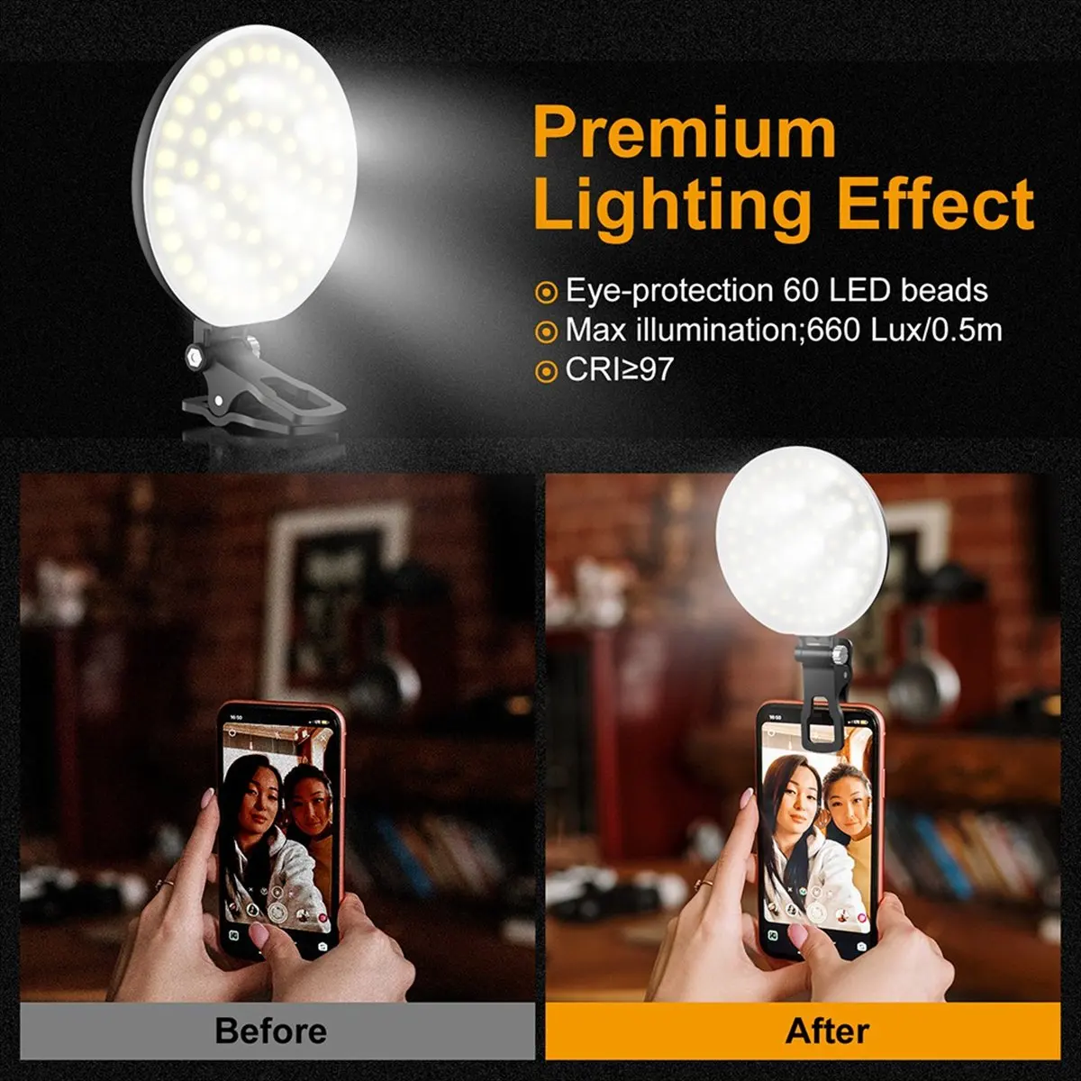 

MYdaY- Mobile Phone Fill Light Live Shooting Fill Light Selfie Light Artifact Portable Beauty Light Anchor Photography Light