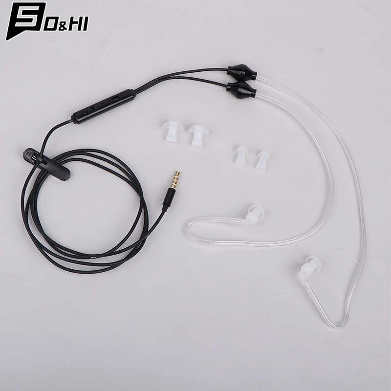 3.5mm Air Tube Earphones With Mic Universal Anti-Radiation Binaural Music Games Earphones For Phone