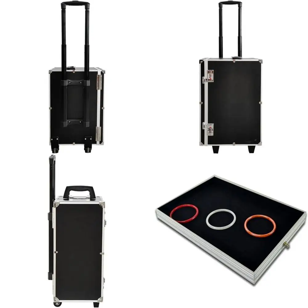 

Durable Rolling Trolley Case for Travel and Trade Show Display Organizers (Black)