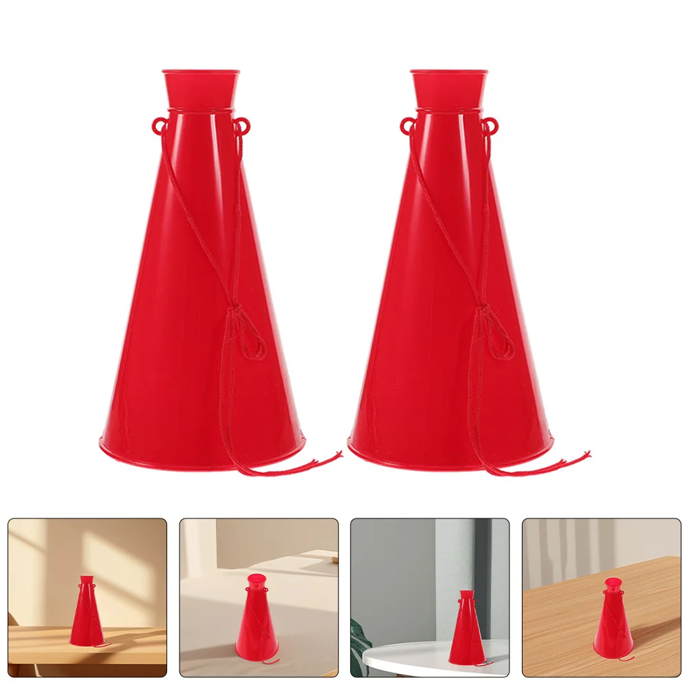 

2Pcs Plastic Megaphone Cheer Horn for Parties Sports Events Outdoor Activities Portable Noisemaker Kid Game Favor Cone Trumpet