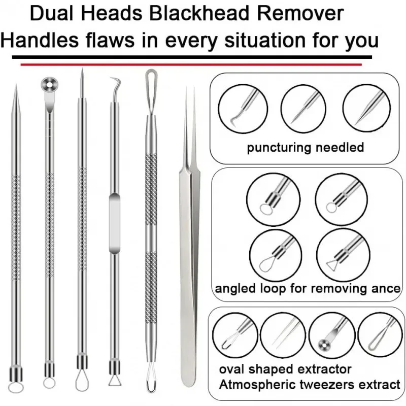 6 個にきび除去ツールにきびにきび除去顔クリーニングキット黒点除去にきびツールにきびパッチにきび LBHL16