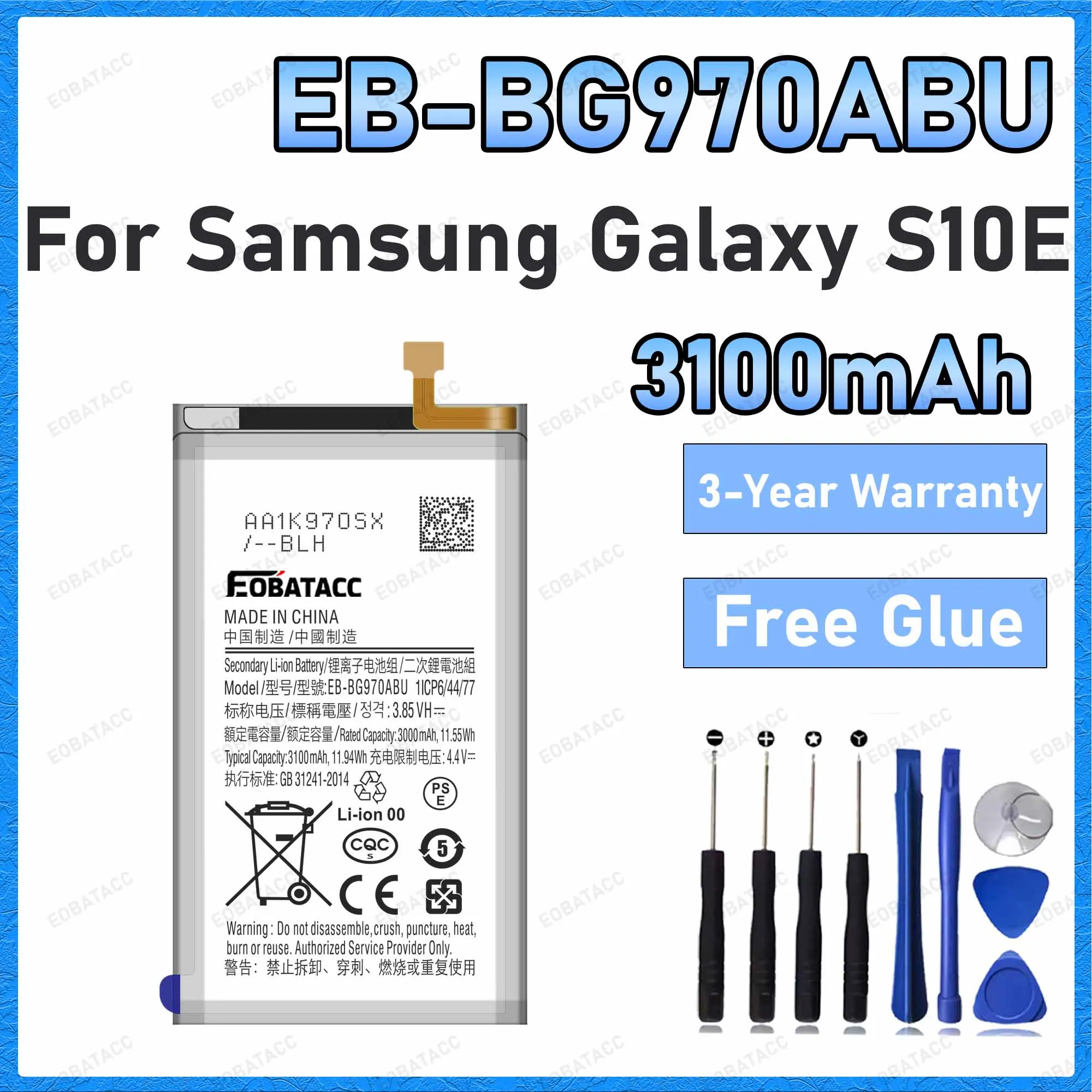 EB-BG970ABU 3100mAh Battery For Samsung Galaxy S10E Batteries New High Quanlity+Free Tools