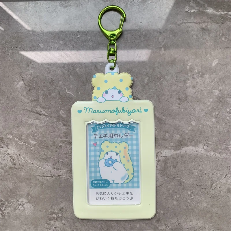 マルモフビヨリ ID カードホルダー漫画クマかわいいかわいいアイドル写真表示 PVC カードケースパスケースバッグキーホルダー