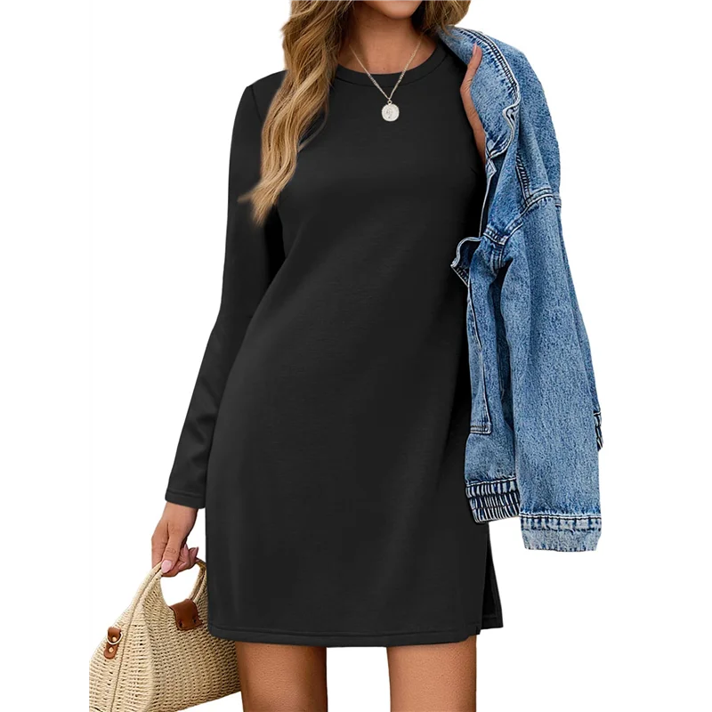 ASDS-robes pour femmes décontracté à manches longues confortable t-shirt robe mode automne tenues