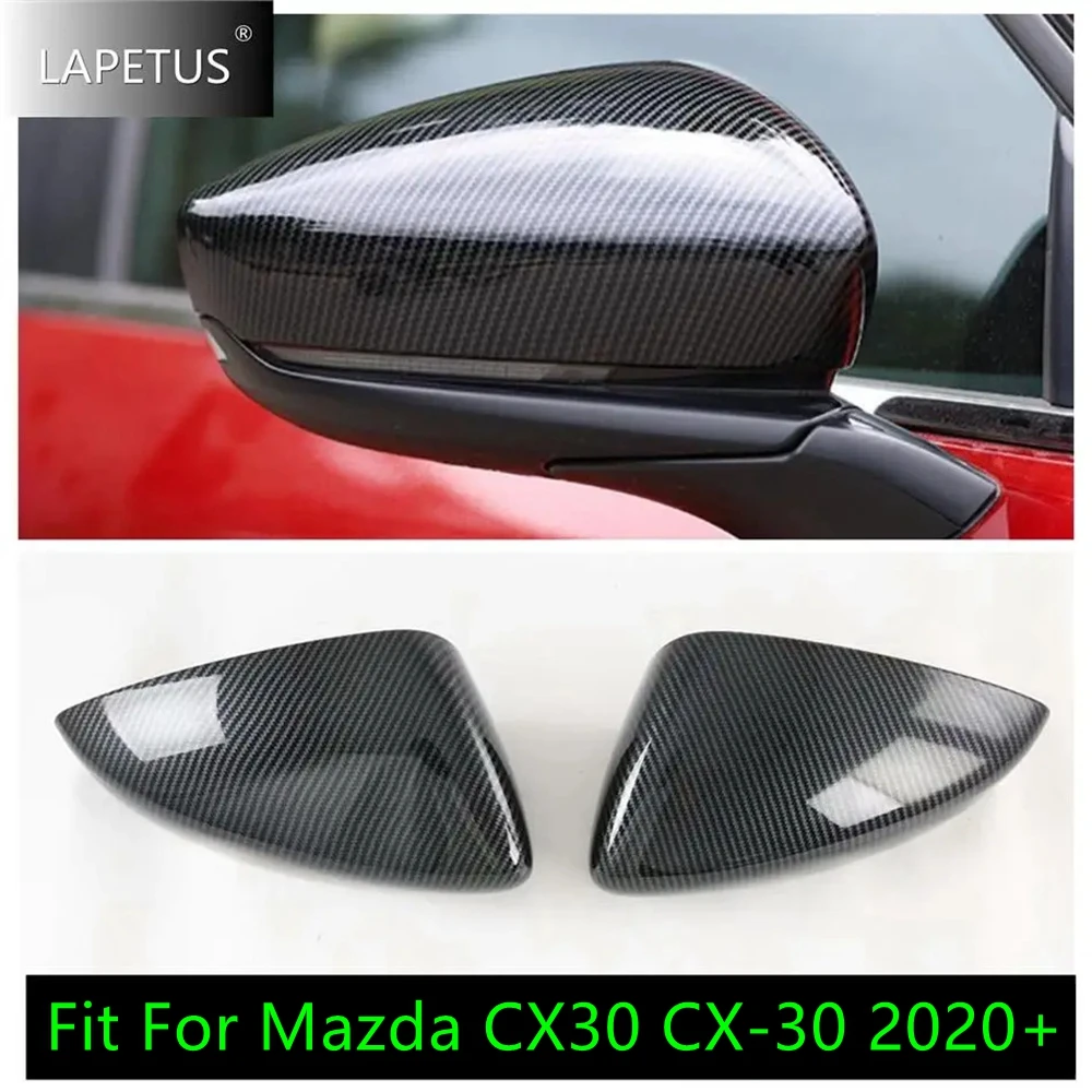 

Carbon Fiber Look Door Rearview Mirror Case Side Wing Cap Decor Cover Trim Fit For Mazda CX30 CX-30 2020 - 2024 Auto Accessories