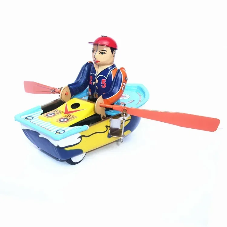 O Robô de Barco Brinquedo Mecânico para Crianças e Adultos, Lata De Metal, Retro Colecionáveis, Relógios, Figuras De Brinquedo, Modelo, Presente, Engraçado