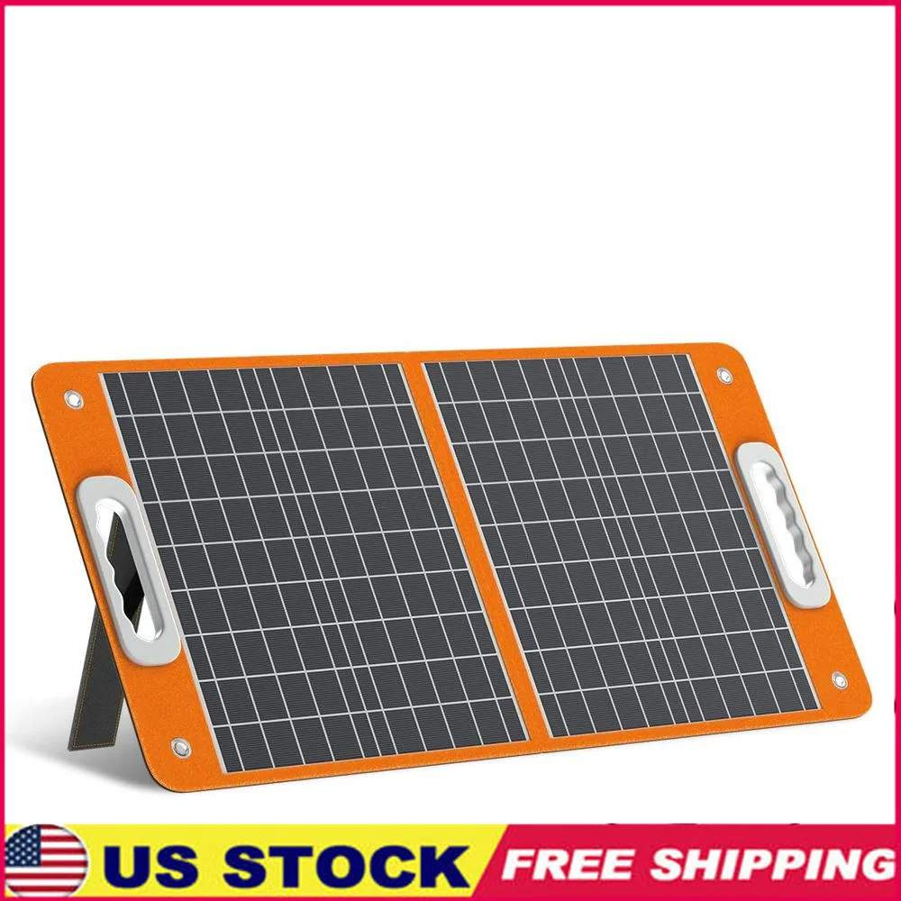 Portable Solar Panel 18V/60W Charger Power Station Phone Laptop Foldable Panel with 3 Outputs High Efficiency Solar Cells