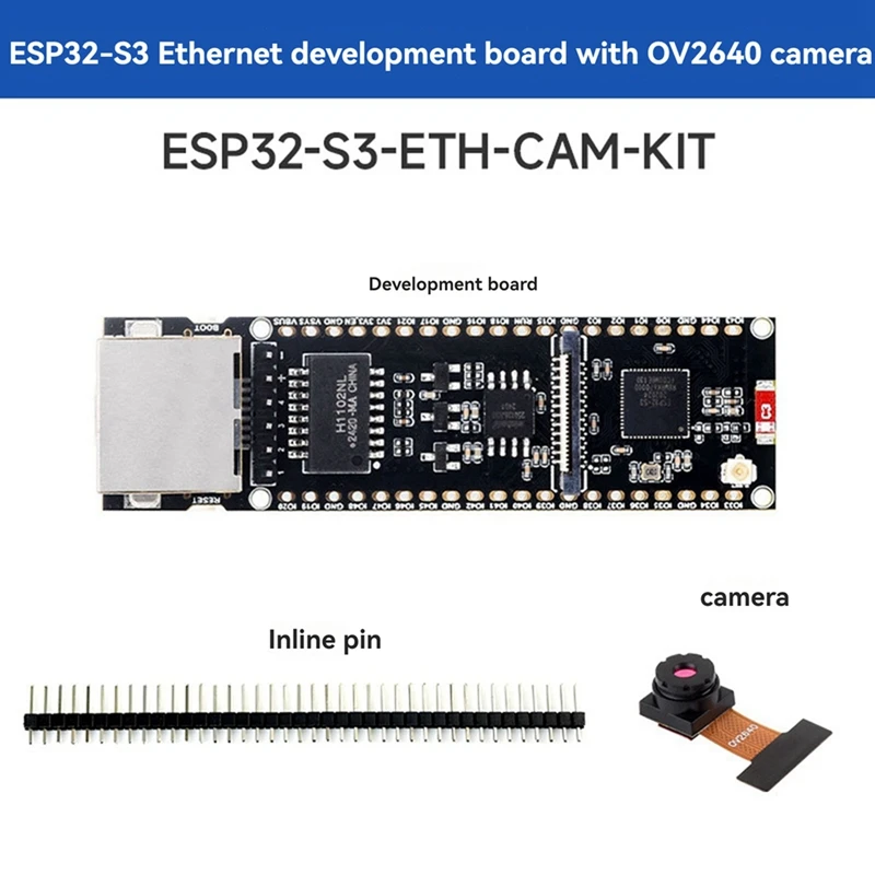 ESP32-S3 Ethernet Development Board With OV2640 Camera Supports Bluetooth POE Dual-Core Plate Load Type-C Interface