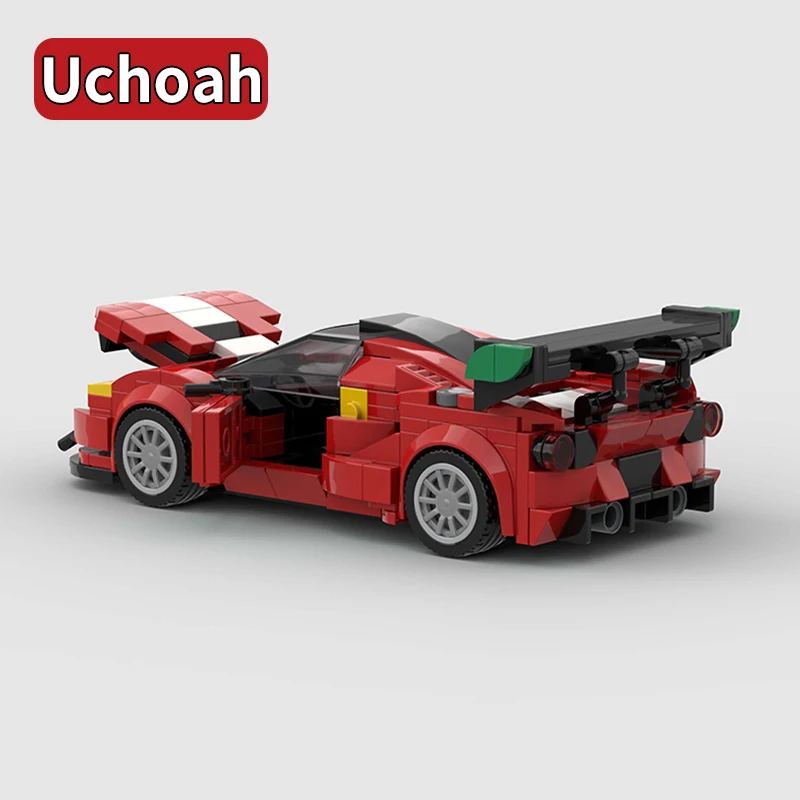 MOC 488 GT3 สีแดงกีฬารถ Building Block รุ่นเด็ก DIY ของเล่นเพื่อการศึกษาวันหยุดของขวัญ