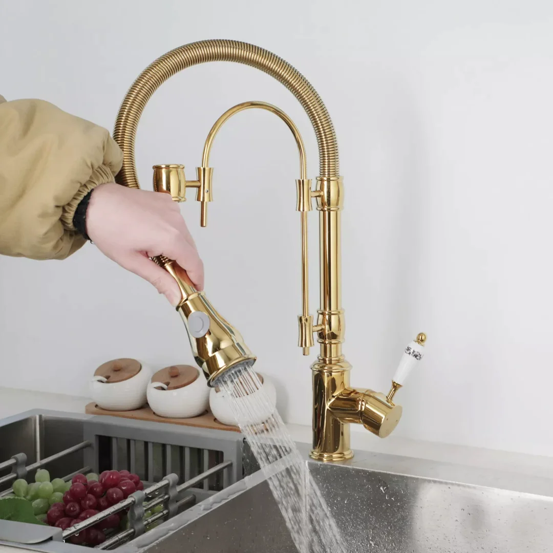 الذهب سحب أسفل صنبور المطبخ ال - مراجعة Kitchen Appliances Germany وسعره