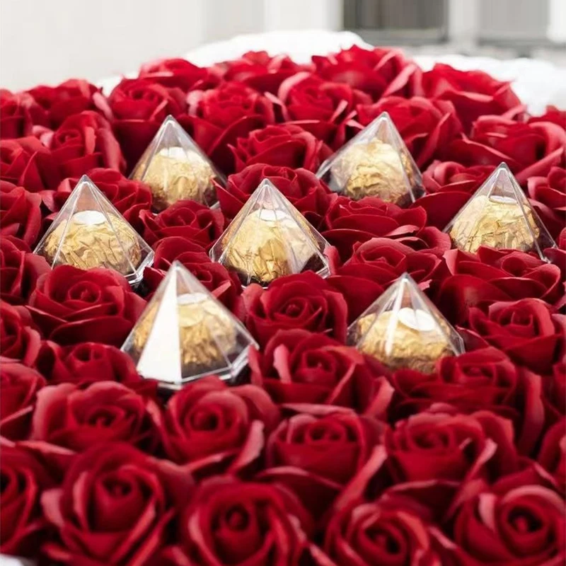 10Pcs Clear Mini Chocolate Box Holder Plastic Truffle Candy 